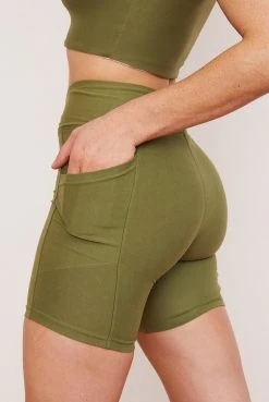 Wolven Recycled Midi Bike Short - Eucalyptus Activewear + Athleisure 13 Wolven Recycled Midi Bike Short - Eucalyptus Activewear + Athleisure