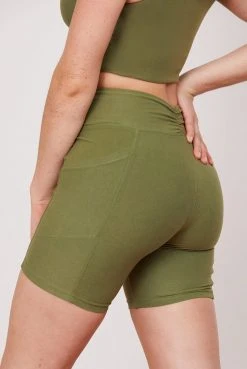 Wolven Recycled Midi Bike Short - Eucalyptus Activewear + Athleisure 11 Wolven Recycled Midi Bike Short - Eucalyptus Activewear + Athleisure