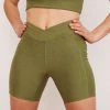 Wolven Recycled Midi Bike Short - Eucalyptus Activewear + Athleisure