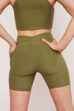 Wolven Recycled Midi Bike Short - Eucalyptus Activewear + Athleisure 12 Wolven Recycled Midi Bike Short - Eucalyptus Activewear + Athleisure