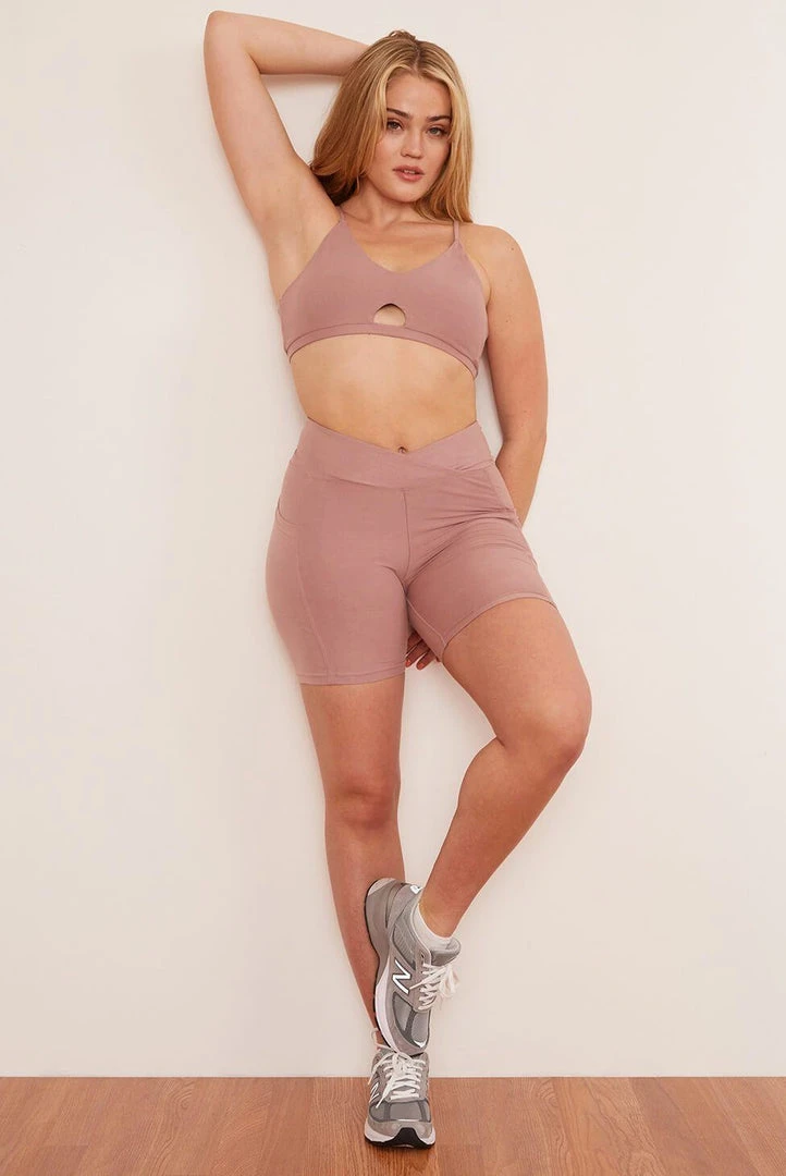 Wolven Recycled Midi Bike Short - Salt 7 Wolven Recycled Midi Bike Short - Salt