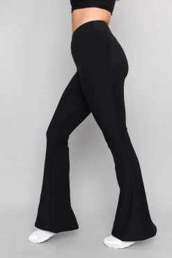 Wolven Activewear + Athleisure Recycled Bell Bottom - Onyx