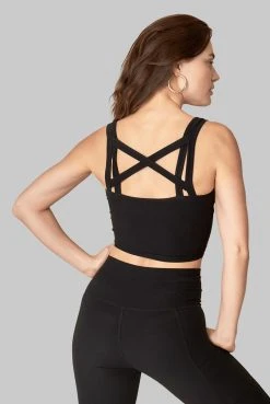 Wolven Double Cross Recycled Top - Onyx Activewear + Athleisure