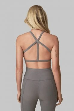 Wolven Recycled Pyramid Top - Wolf Gray Activewear + Athleisure