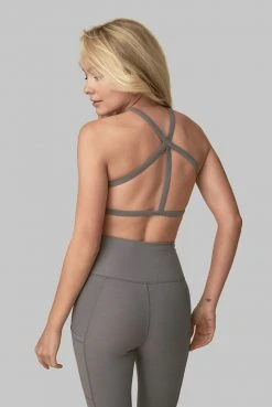 Wolven Recycled Pyramid Top - Wolf Gray Activewear + Athleisure