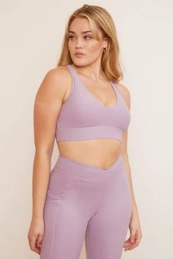 Wolven Activewear + Athleisure Recycled Racerback Bra - Lavender