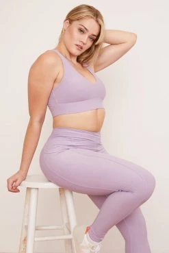 Wolven Activewear + Athleisure Recycled Racerback Bra - Lavender