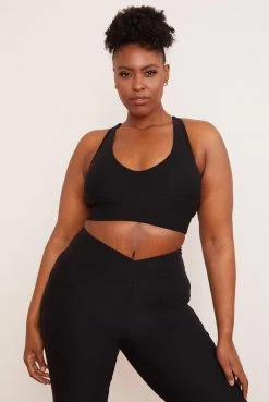 Wolven Recycled Racerback Bra - Onyx