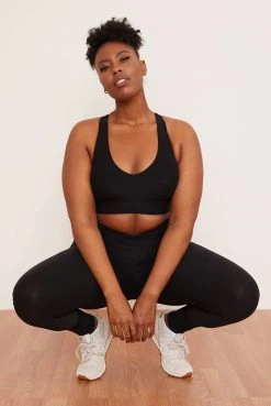 Wolven Recycled Racerback Bra - Onyx