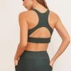 Wolven Activewear + Athleisure Recycled Racerback Bra - Thyme 2 Wolven Activewear + Athleisure Recycled Racerback Bra - Thyme