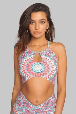 Wolven Reversible Recycled Keyhole Top - Amalfi