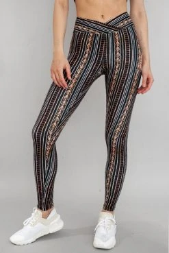 Wolven Crossover Recycled Ruched Legging - Zephyr Activewear + Athleisure