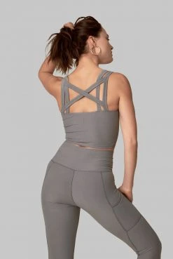 Wolven Double Cross Recycled Top - Wolf Gray Activewear + Athleisure 6 Wolven Double Cross Recycled Top - Wolf Gray Activewear + Athleisure