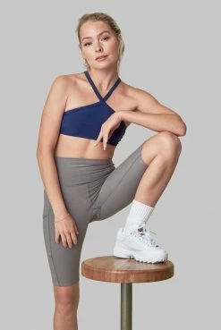 Wolven Recycled Bike Short With Pockets - Wolf Gray