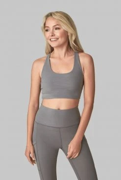 Wolven Activewear + Athleisure Recycled Yoga Top - Wolf Gray