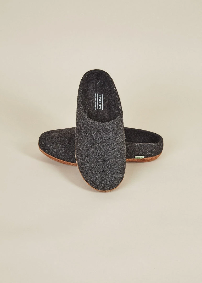 Kyrgies Best Sellers Women's Molded Sole Low Back Wool Slippers - Charcoal 7 Kyrgies Best Sellers Women's Molded Sole Low Back Wool Slippers - Charcoal