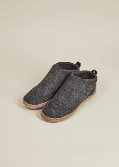 Kyrgies Women's Wool Tengries Slippers - Charcoal