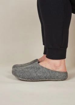 Kyrgies Best Sellers Women's Classic Sole Low Back Wool Slippers - Gray