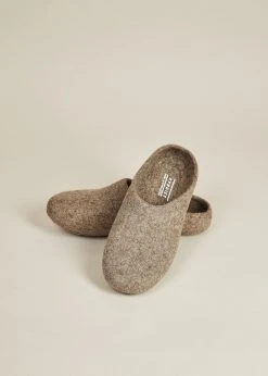 Kyrgies Women's Classic Sole Low Back Wool Slippers - Oatmeal Best Sellers