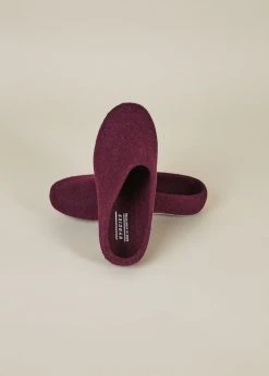 Kyrgies Women's Classic Sole Low Back Wool Slippers - Plum 13 Kyrgies Women's Classic Sole Low Back Wool Slippers - Plum