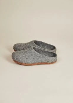 Kyrgies Women's Molded Sole Low Back Wool Slippers - Gray Best Sellers
