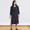 Coyuchi Pajamas + Loungewear Solstice Nightgown - Deep Graphite 1 Coyuchi Pajamas + Loungewear Solstice Nightgown - Deep Graphite