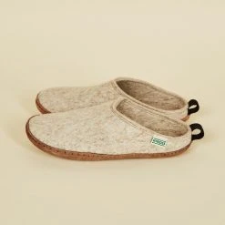 Kyrgies Women's Wool Slipper Slides - Oatmeal