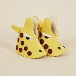 Silk Road Bazaar Kids' + Baby Wool Baby Booties - Giraffe
