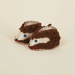 Silk Road Bazaar Wool Baby Booties - Hedgehog