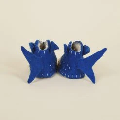 Silk Road Bazaar Wool Baby Booties - Shark
