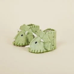 Silk Road Bazaar Wool Baby Booties - Triceratops Dinosaur Best Sellers