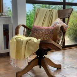 Hilana: Upcycled Cotton Yalova Upcycled Marbled Turkish Towel / Blanket - Yellow Best Sellers