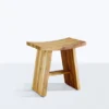 Masaya & Co. Handcrafted Zapatera Teak Shower Stool