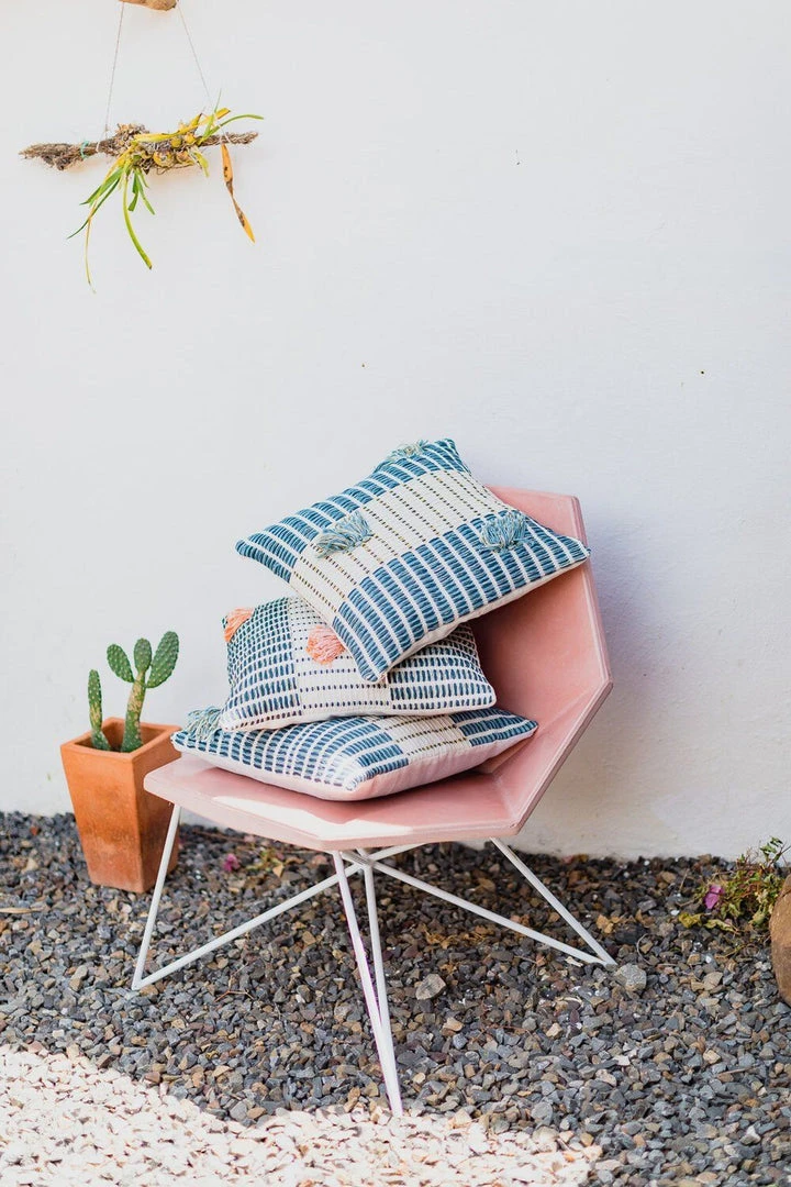 Zuahaza Salento Throw Pillow Cover - Indigo + Seaglass Handcrafted 5 Zuahaza Salento Throw Pillow Cover - Indigo + Seaglass Handcrafted